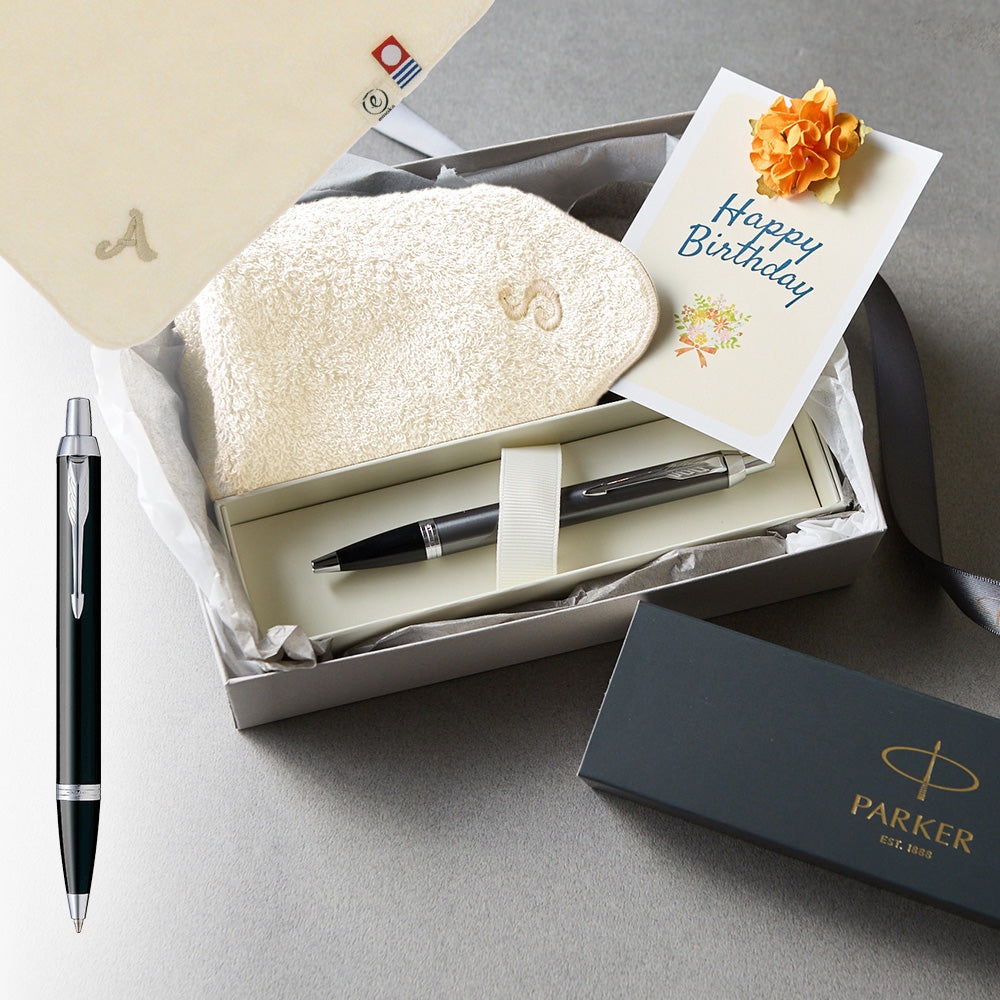 ボールペン IM The Core Line + タオルハンカチ ナチュラル / Premium Gift Set
