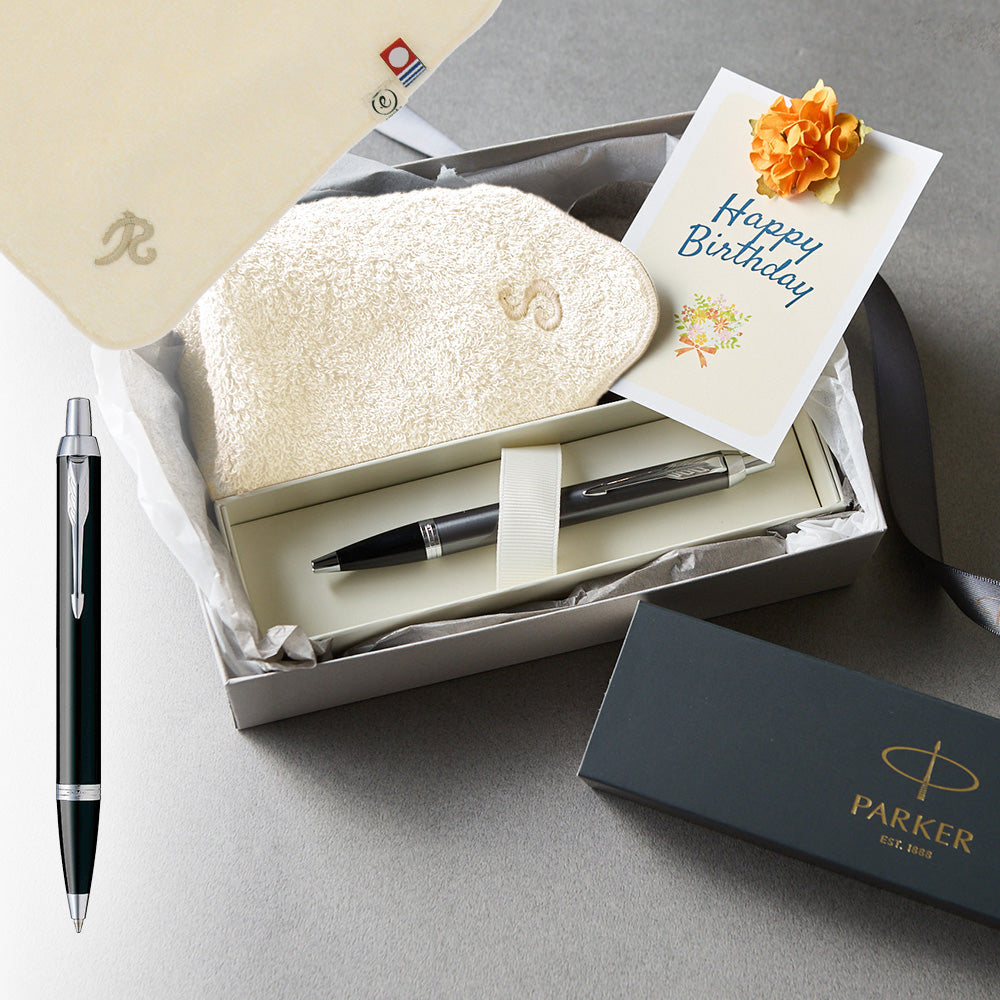 ボールペン IM The Core Line + タオルハンカチ ナチュラル / Premium Gift Set