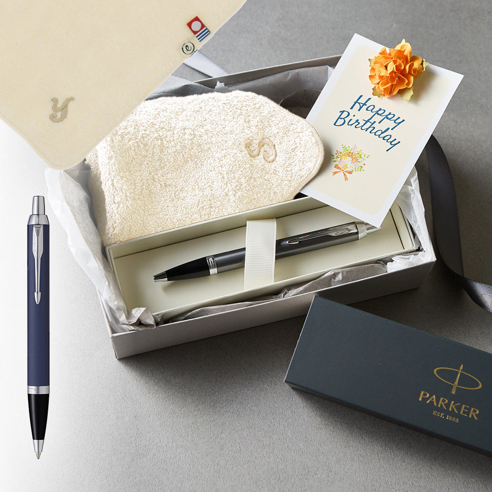ボールペン IM The Core Line + タオルハンカチ ナチュラル / Premium Gift Set