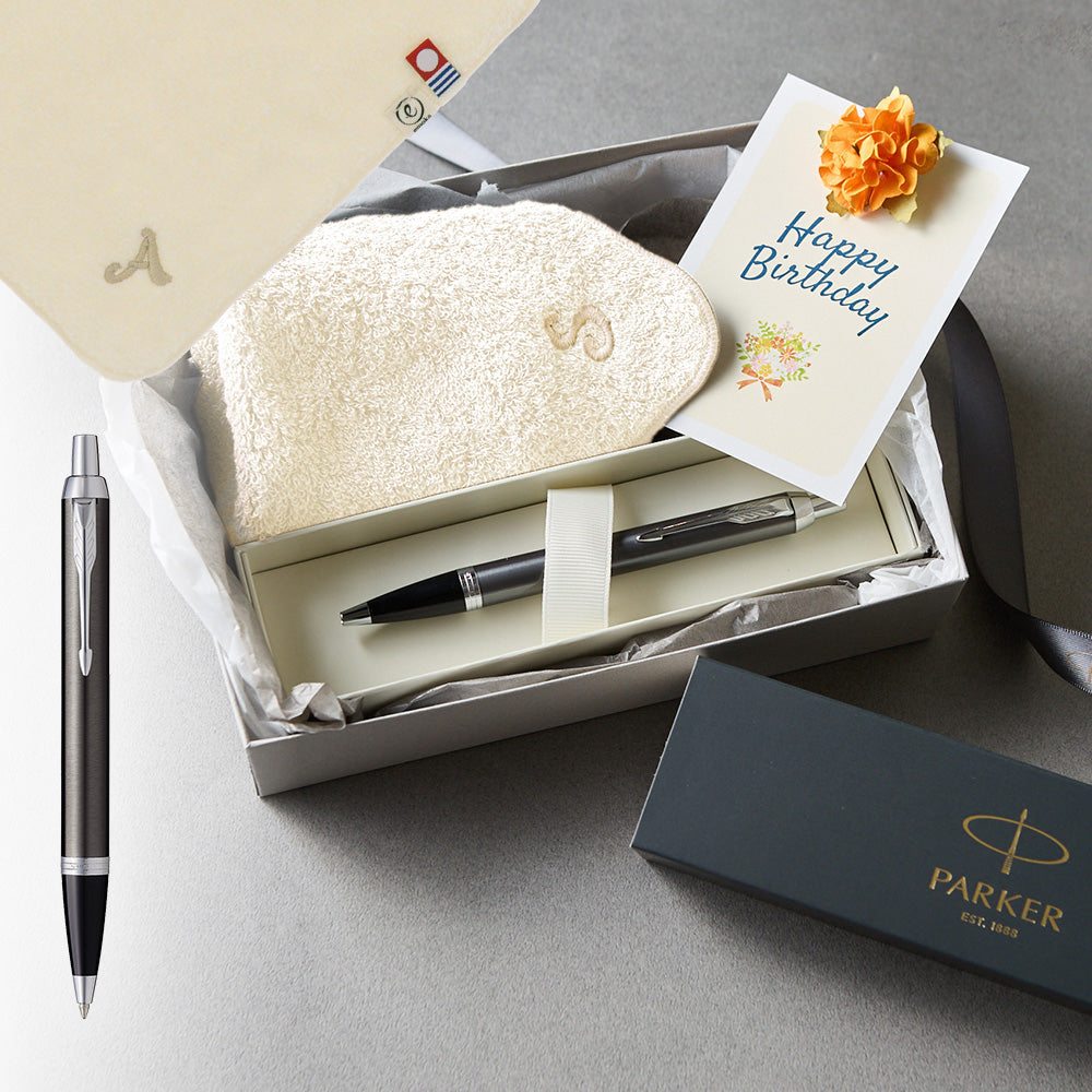 ボールペン IM The Core Line + タオルハンカチ ナチュラル / Premium Gift Set