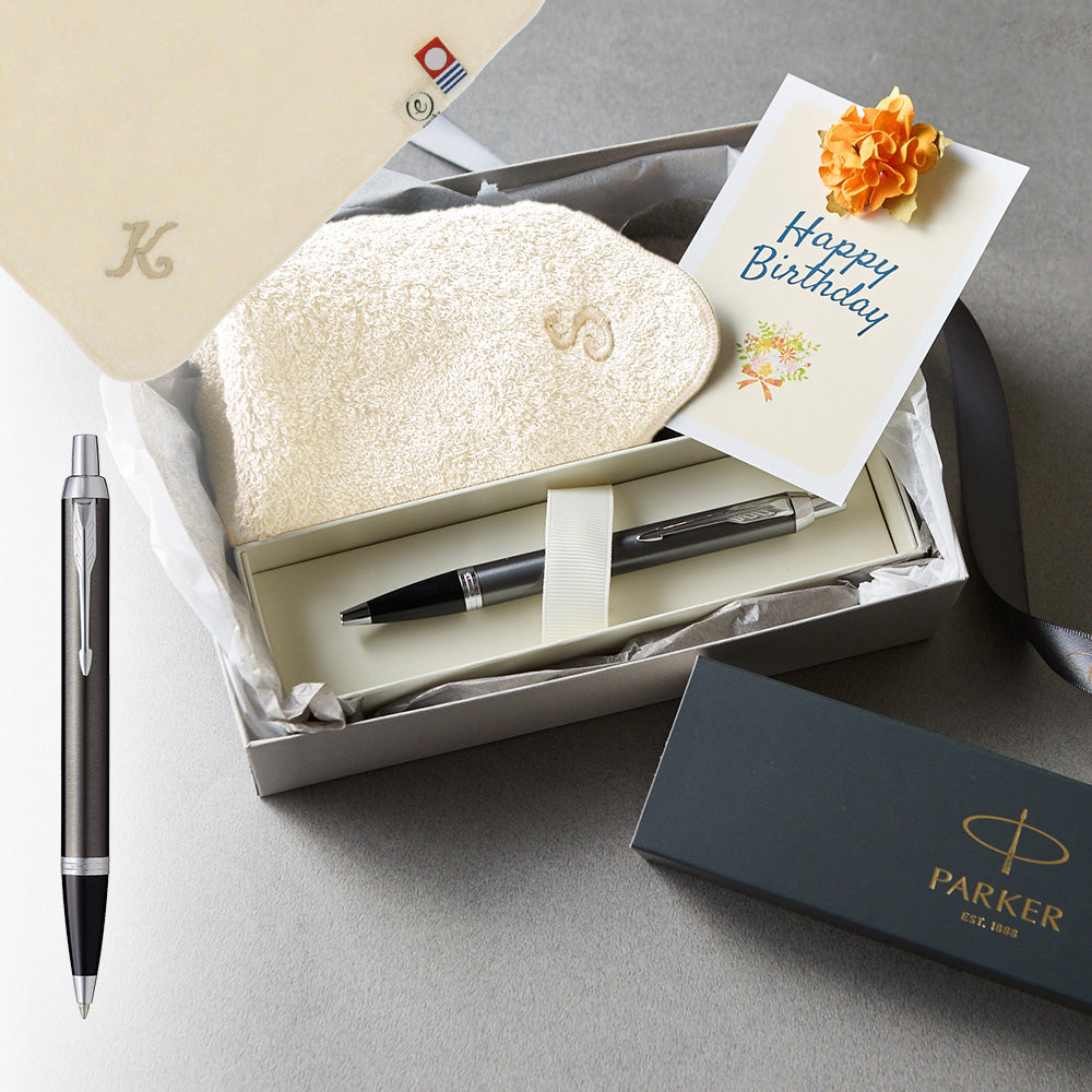 ボールペン IM The Core Line + タオルハンカチ ナチュラル / Premium Gift Set