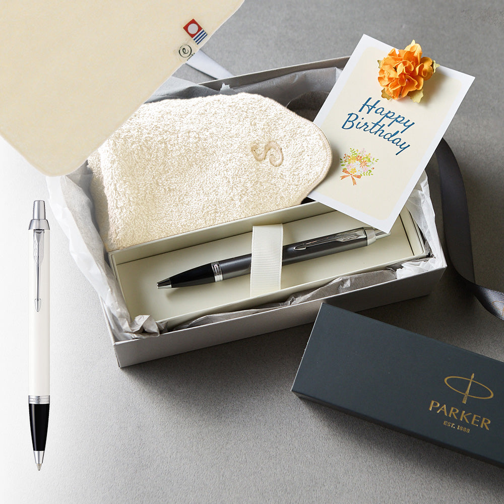 ボールペン IM The Core Line + タオルハンカチ ナチュラル / Premium Gift Set
