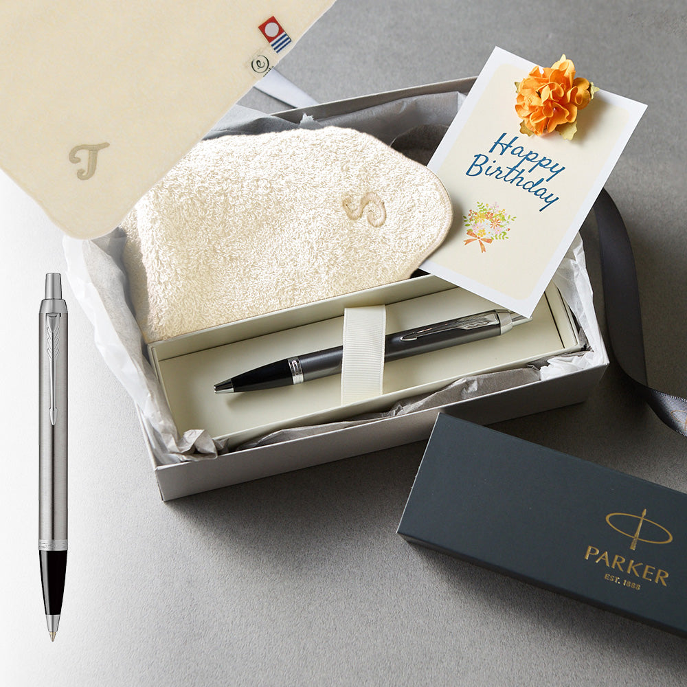 ボールペン IM The Core Line + タオルハンカチ ナチュラル / Premium Gift Set