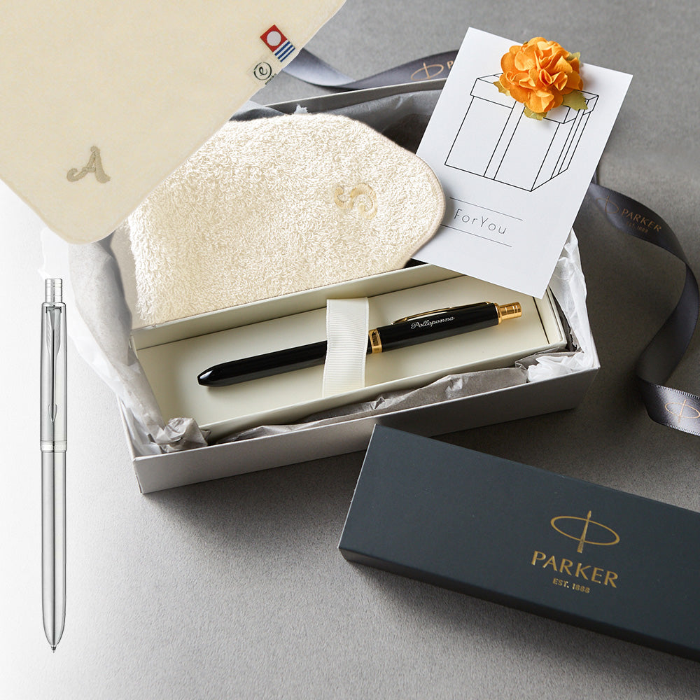 マルチファンクションペン SONNET + タオルハンカチ ナチュラル / Premium Gift Set