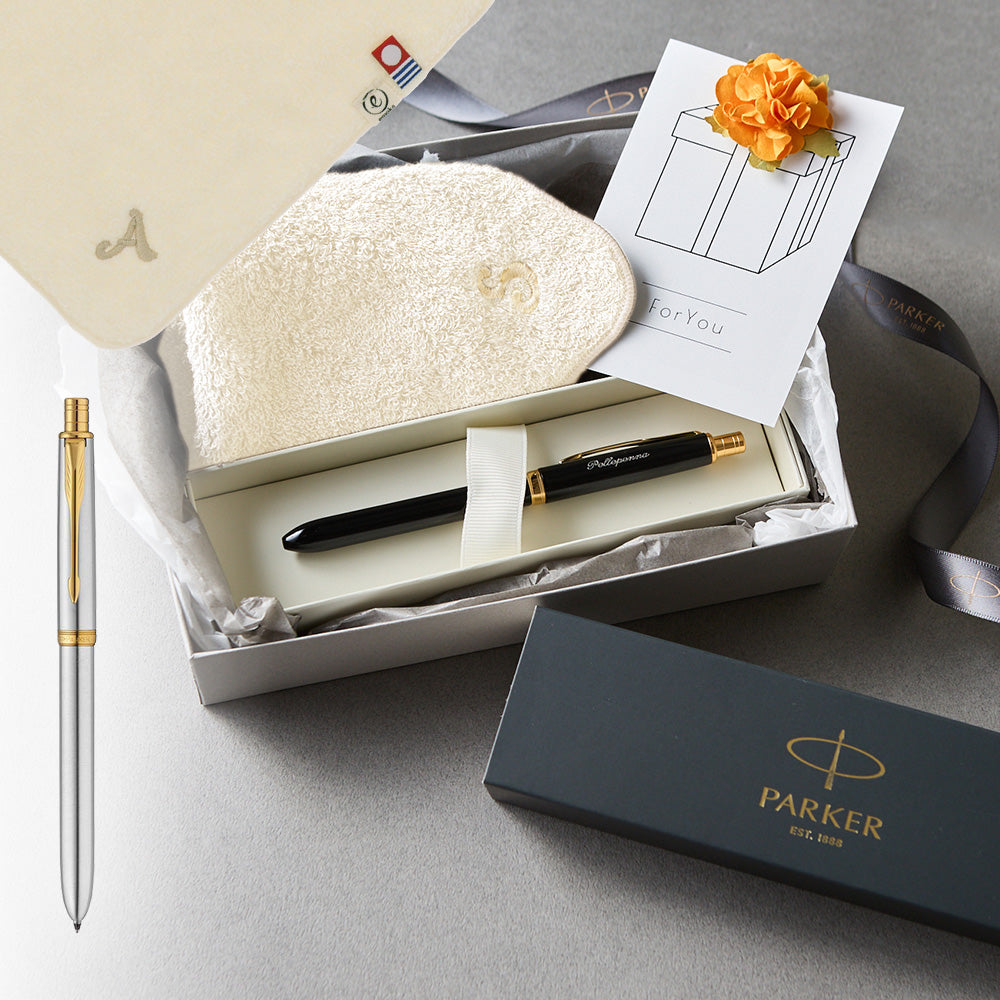 マルチファンクションペン SONNET + タオルハンカチ ナチュラル / Premium Gift Set