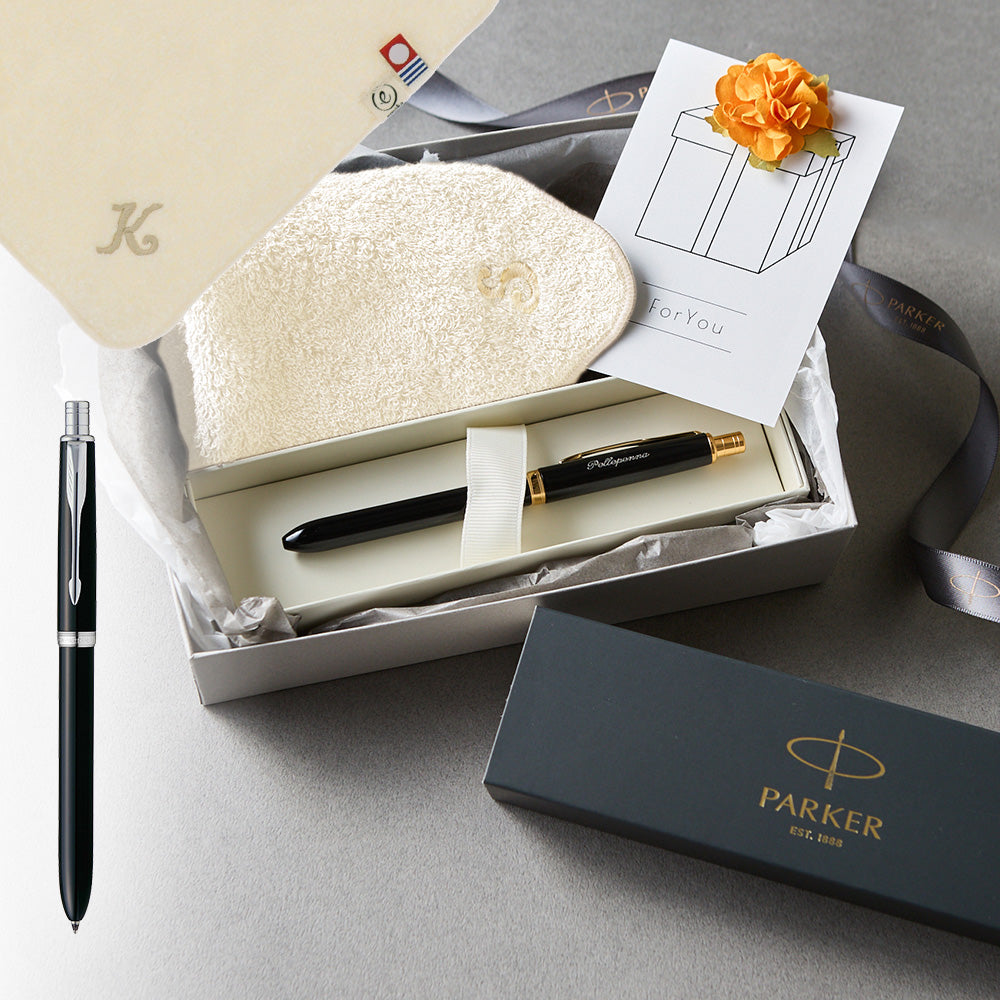 マルチファンクションペン SONNET + タオルハンカチ ナチュラル / Premium Gift Set