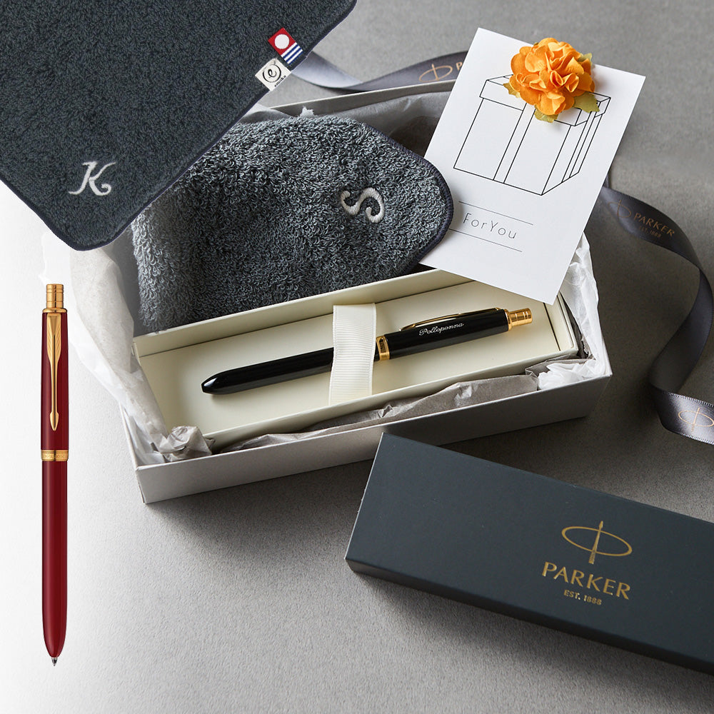 マルチファンクションペン SONNET + タオルハンカチ クラシックグレー / Premium Gift Set