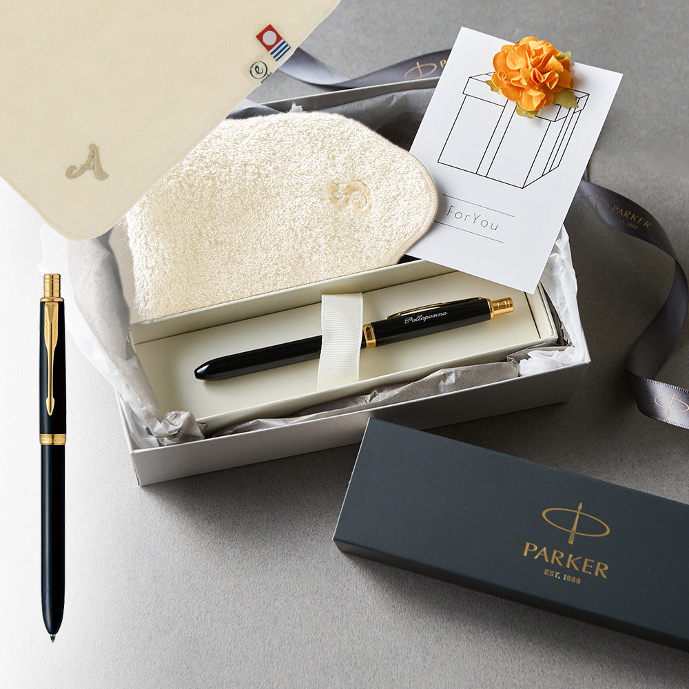 マルチファンクションペン SONNET + タオルハンカチ ナチュラル / Premium Gift Set