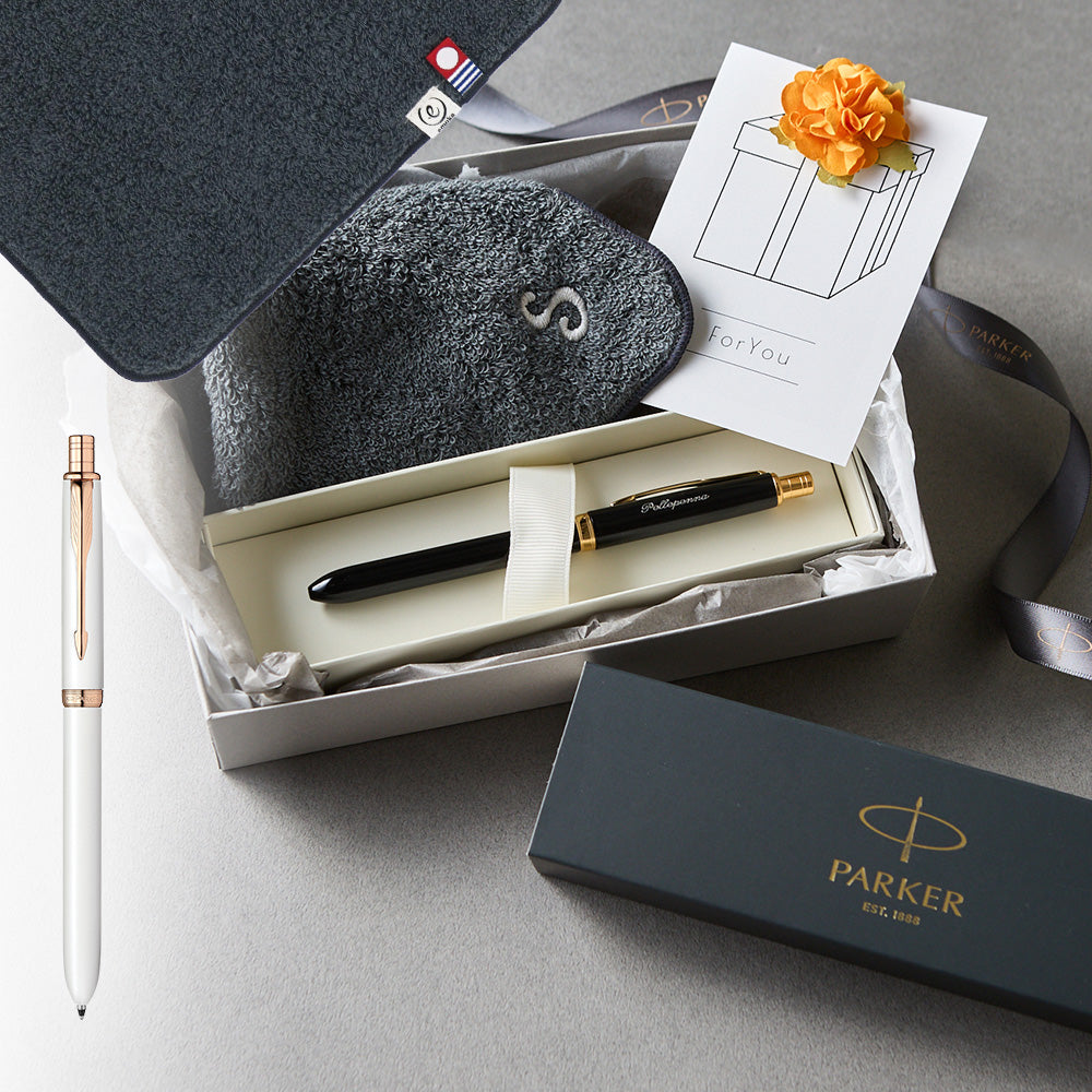 マルチファンクションペン SONNET + タオルハンカチ クラシックグレー / Premium Gift Set