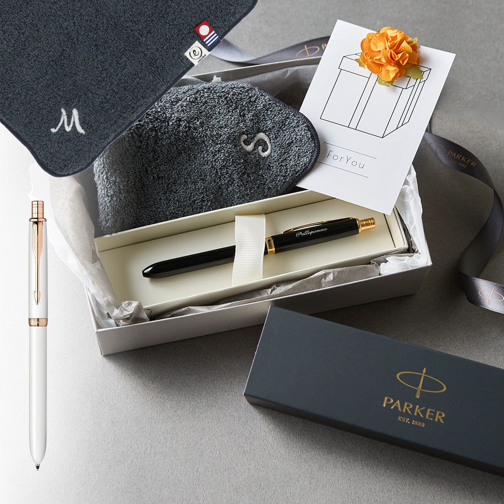 マルチファンクションペン SONNET + タオルハンカチ クラシックグレー / Premium Gift Set