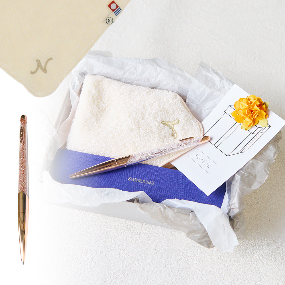 ボールペン NOVA + タオルハンカチ ナチュラル / Premium Gift Set