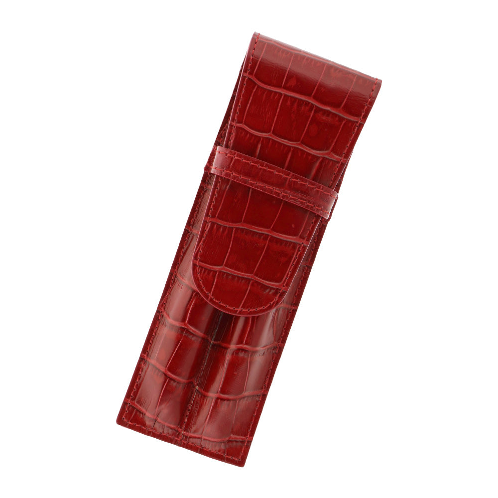 ペンケース レッド / 2本差し シャムレザー