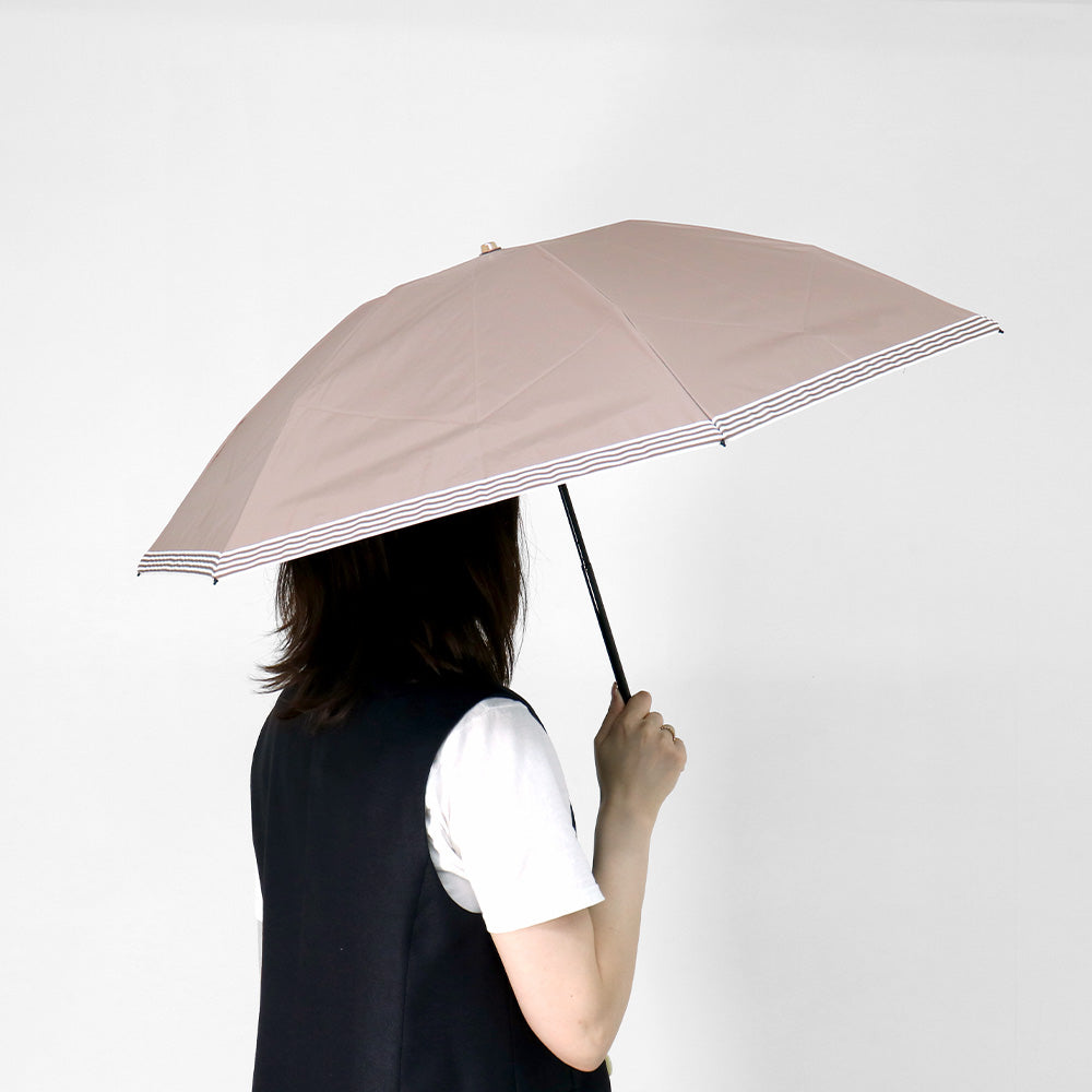 日傘 ベージュ 50cm 1BH27729-29-83 / 東レ サマーシールド 手開き式 折りたたみ傘 晴雨兼用 グログランリボン