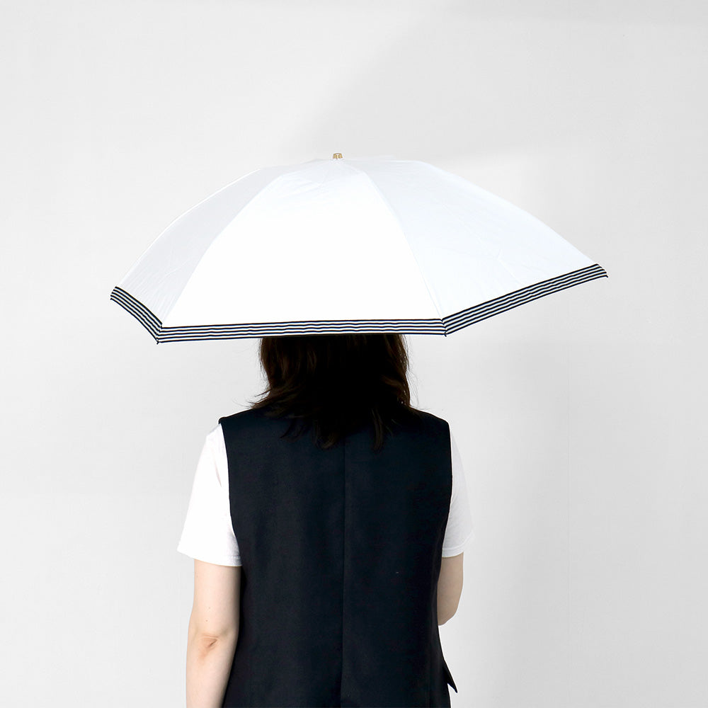 日傘 ホワイト 50cm 1BH27729-29-90 / 東レ サマーシールド 手開き式 折りたたみ傘 晴雨兼用 グログランリボン