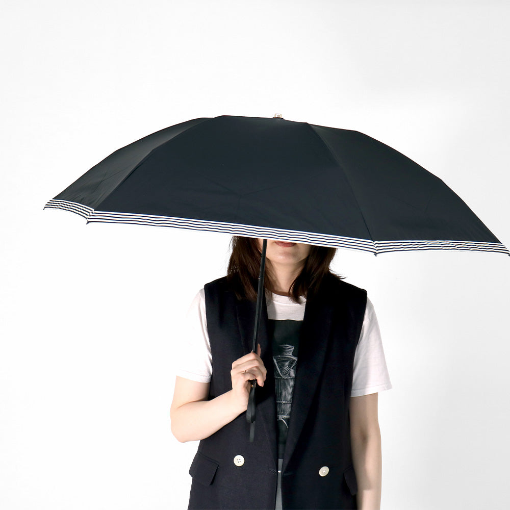 日傘 ブラック 50cm 1BH27729-29-98 / 東レ サマーシールド 手開き式 折りたたみ傘 晴雨兼用 グログランリボン