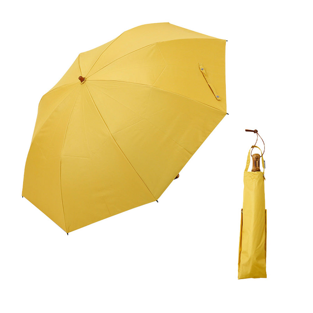 日傘 藤黄 とうおう 55cm LDWP-55HK-38018 / 手開き式 折りたたみ傘 晴雨兼用 日本伝統色×ワンカラー