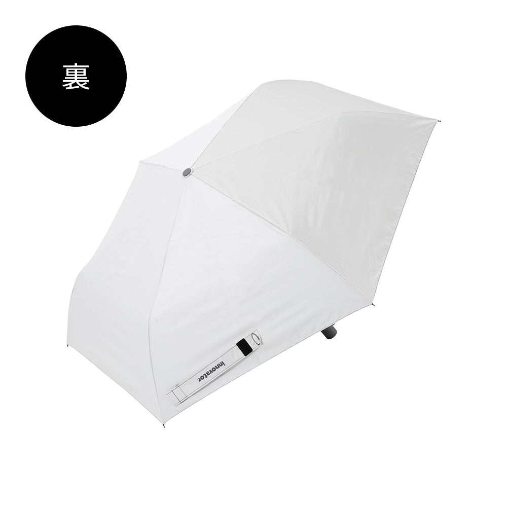 日傘 ホワイト×グレー 55cm / 自動開閉式 折りたたみ傘 晴雨兼用
