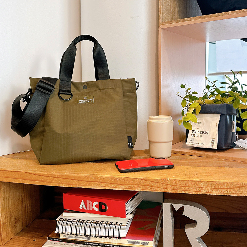 2WAY ショルダー トートバッグ ブラウン / SC.デリ2way.リップストップ-A