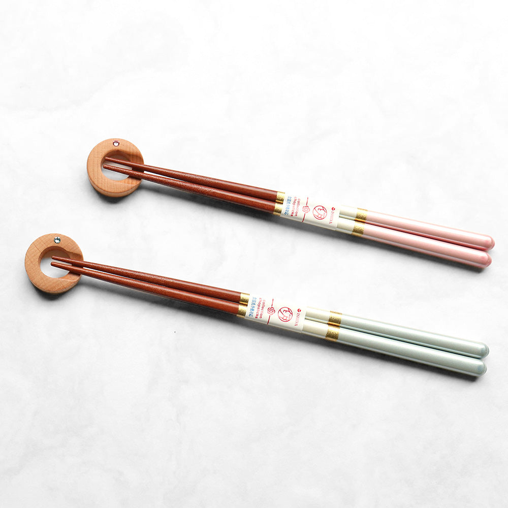 箸 二膳 + 箸置き シャンパンペア 63168 / 桐箱