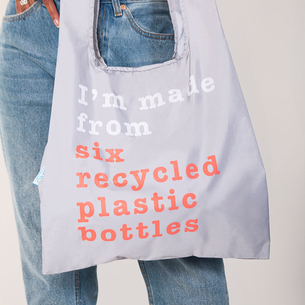 エコバッグ Recycle - Grey & Coral リサイクル グレー&コーラル
