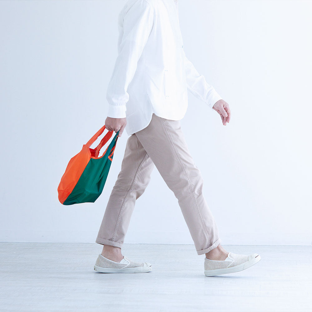 エコバッグ mini Bicolour Green & Orange(ミニバイカラーグリーン&オレンジ)