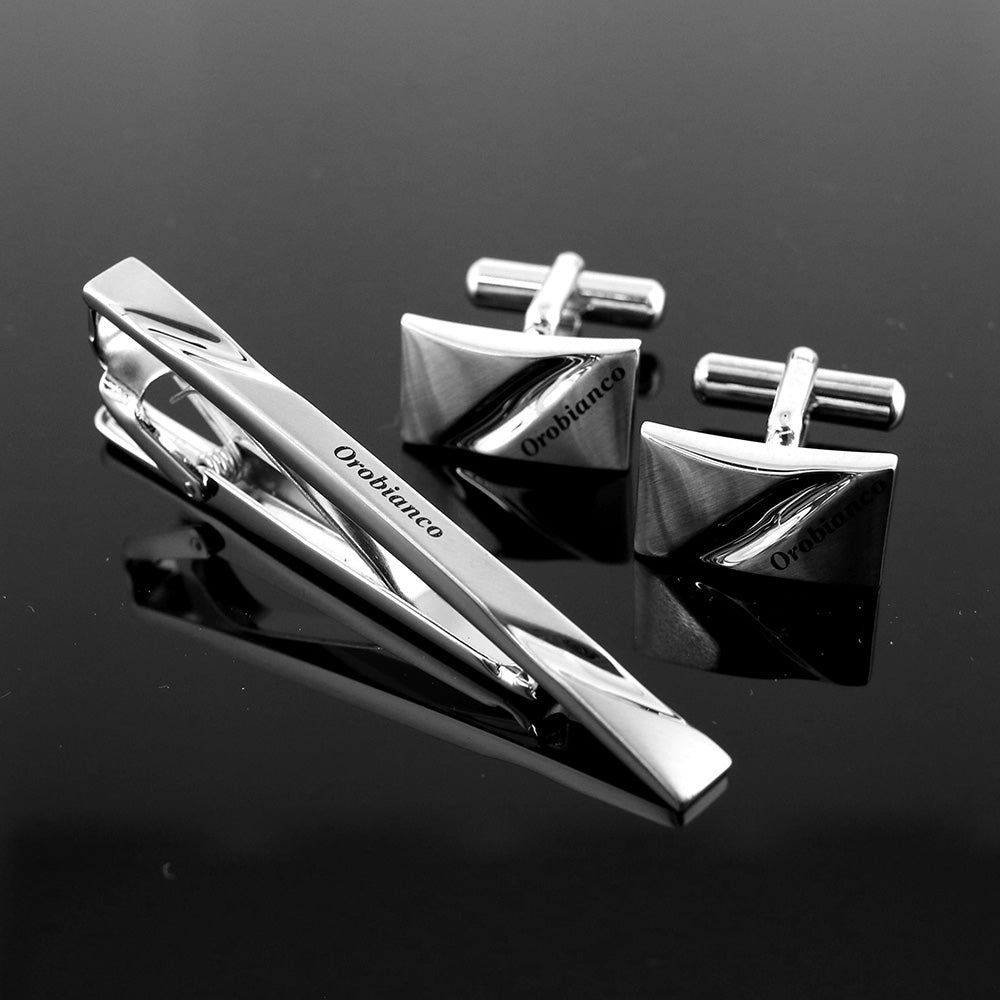 タイピン ORT169 シルバー + カフス ORC169 シルバー / セット