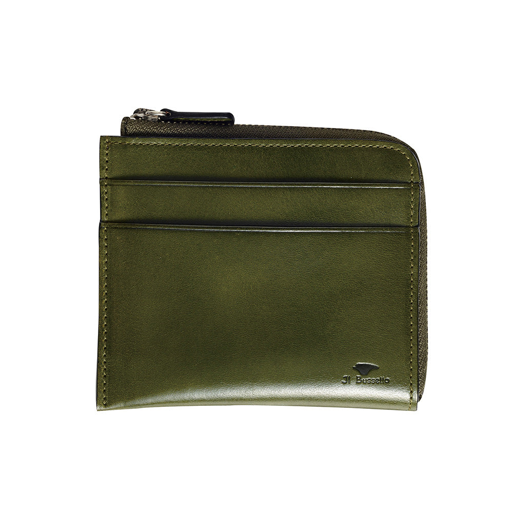 財布 グリーン / L字型ジップ財布