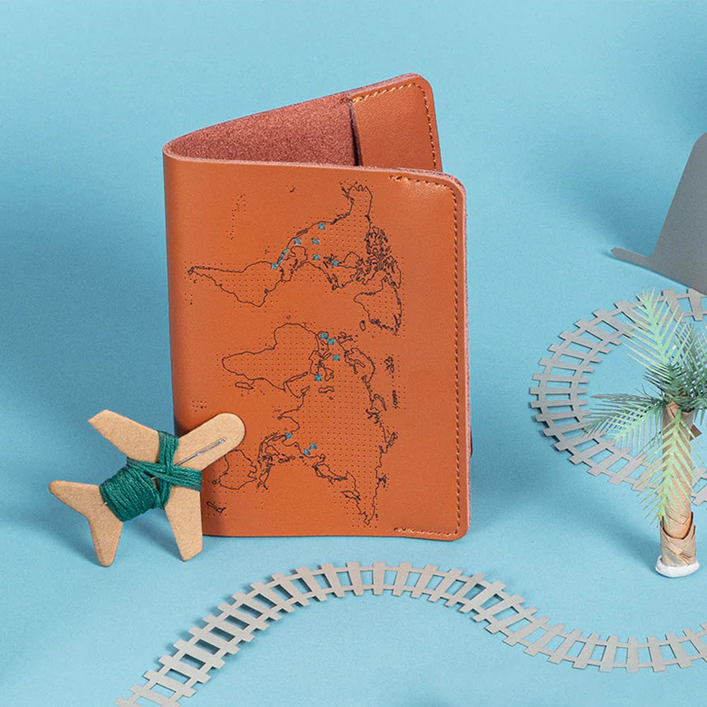 パスポートカバー ブラウン 本革 / ステッチ パスポートカバー