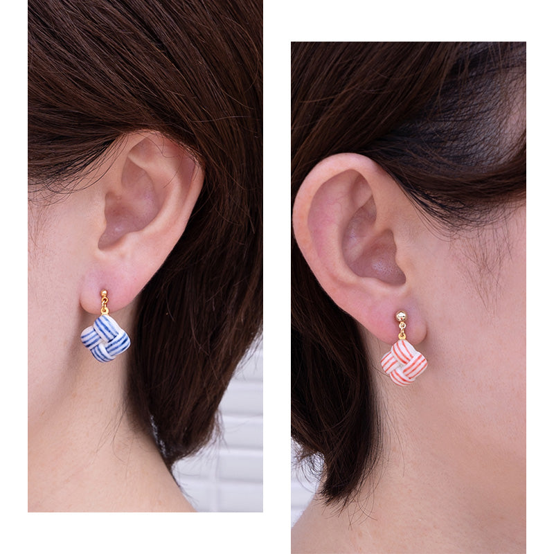 ピアス 藍 / 結び