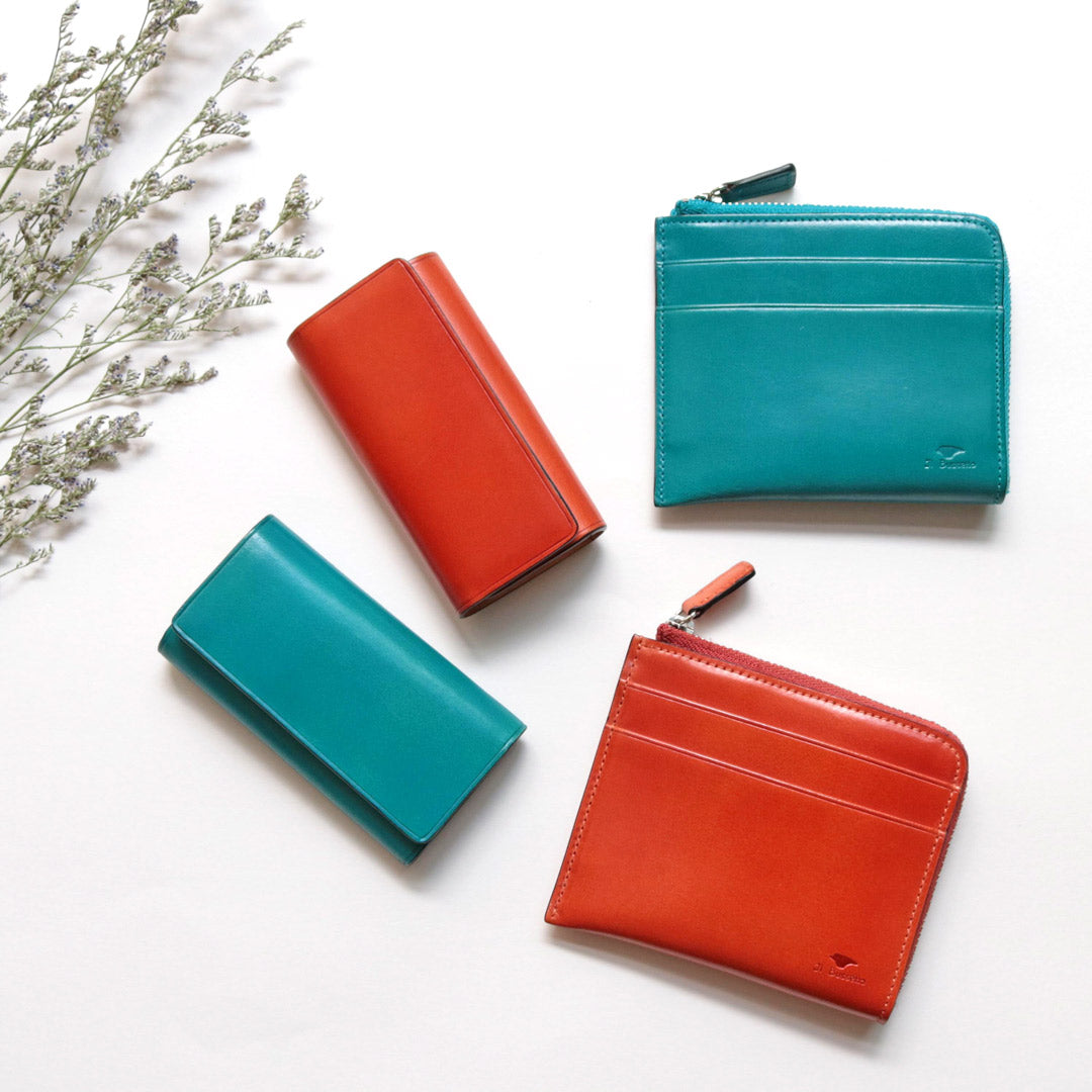 財布 ライトブルー / L字型ジップ財布