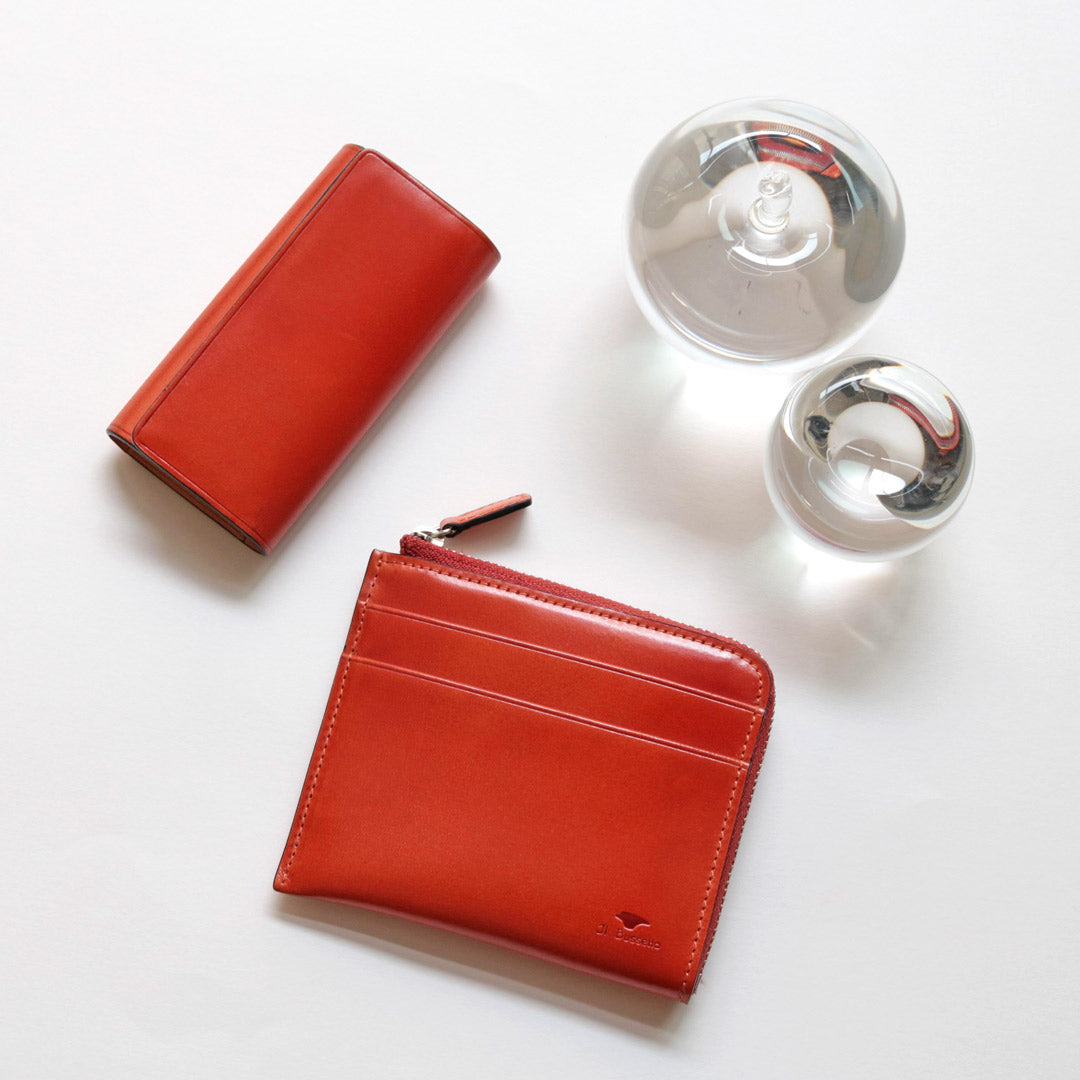 財布 オレンジ / L字型ジップ財布