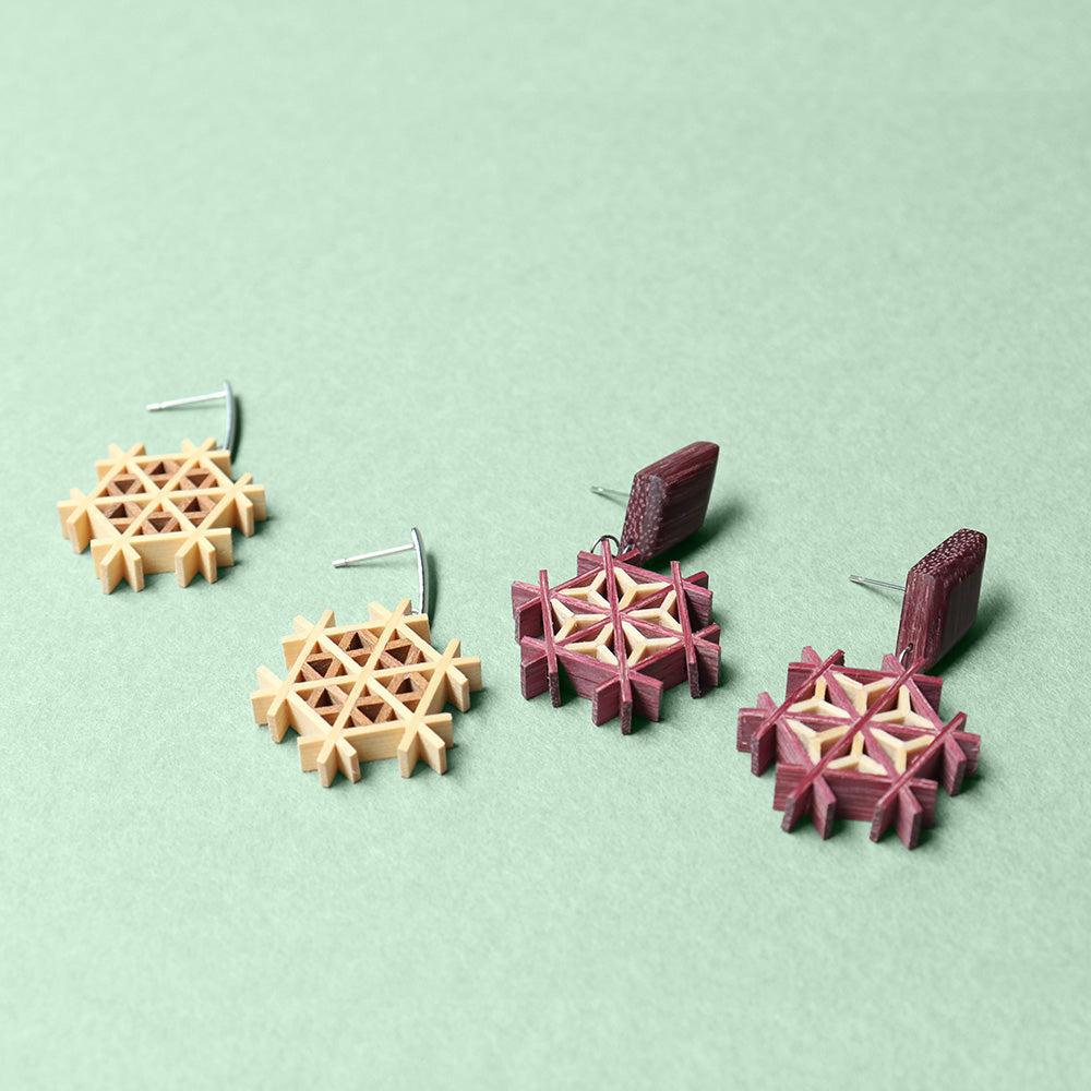 ピアス A type / 組子細工