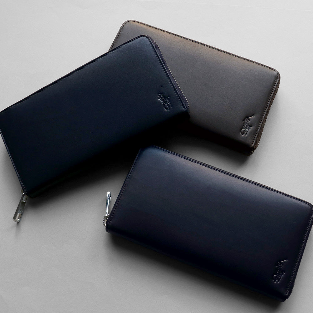 財布 ネイビー ラウンドファスナー長財布 P-CLB225-75 / Calf Leather series カーフレザーシリーズ