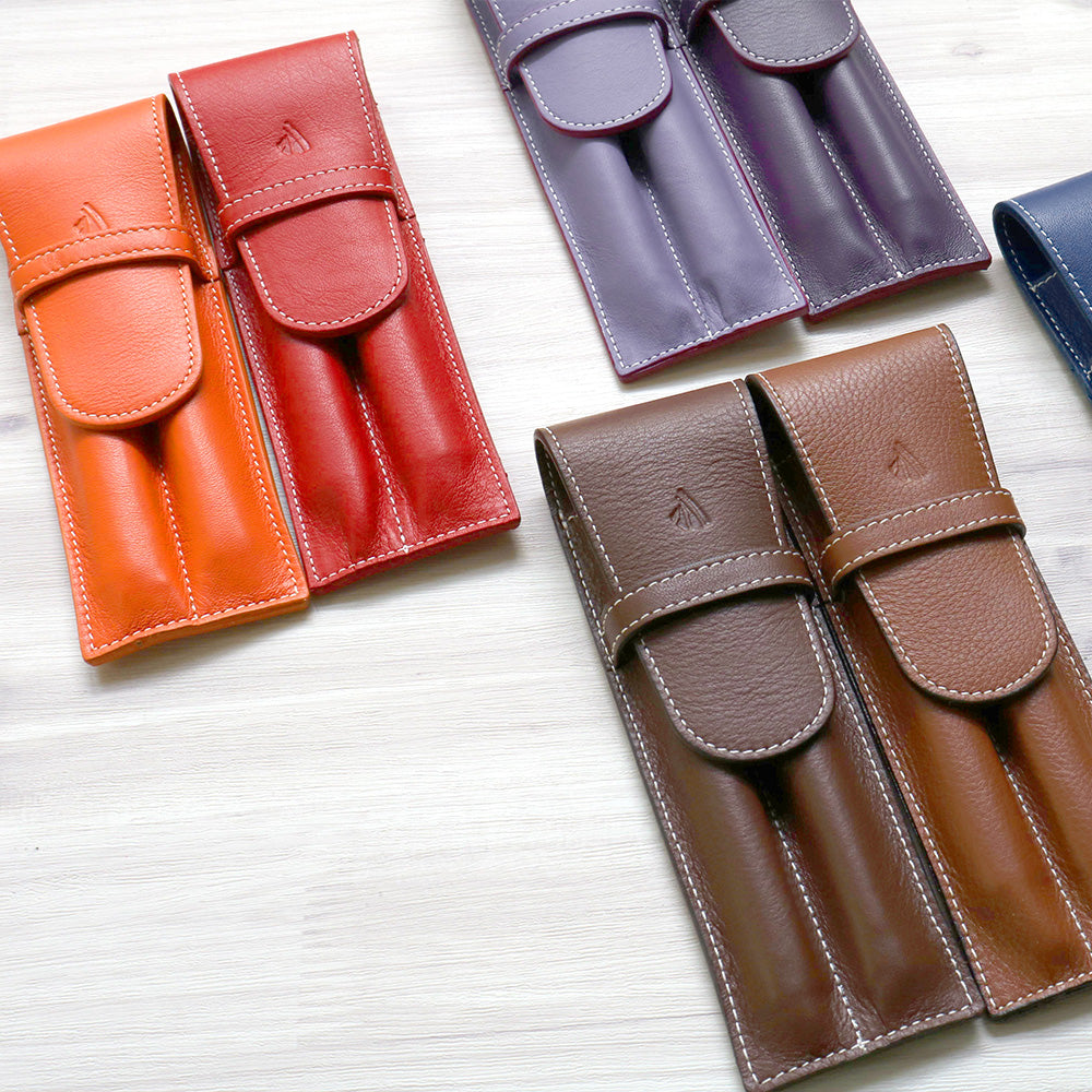 ペンケース オレンジ / 2本差し リビエラ