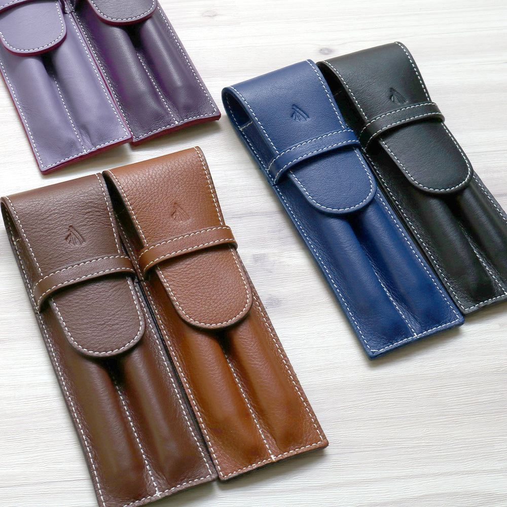 ペンケース ブラック / 2本差し リビエラ