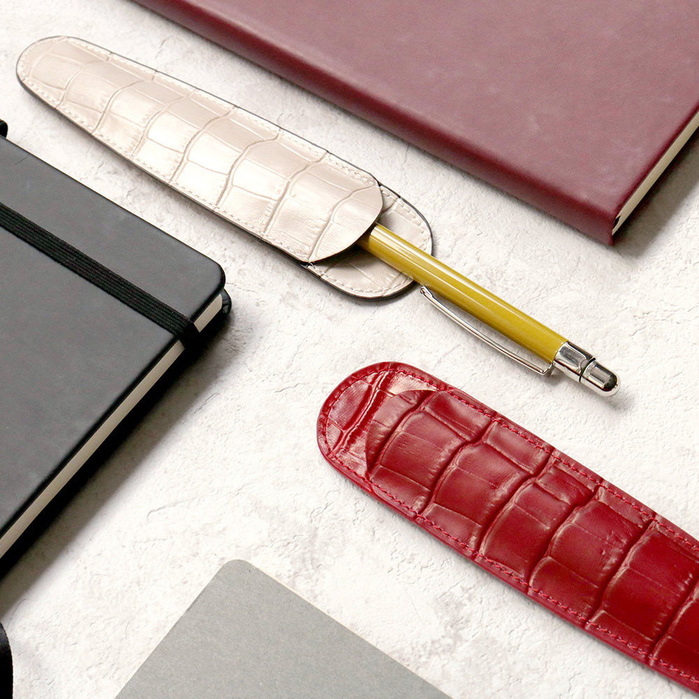 ペンケース ベージュ / 1本差し 大 シャムレザー