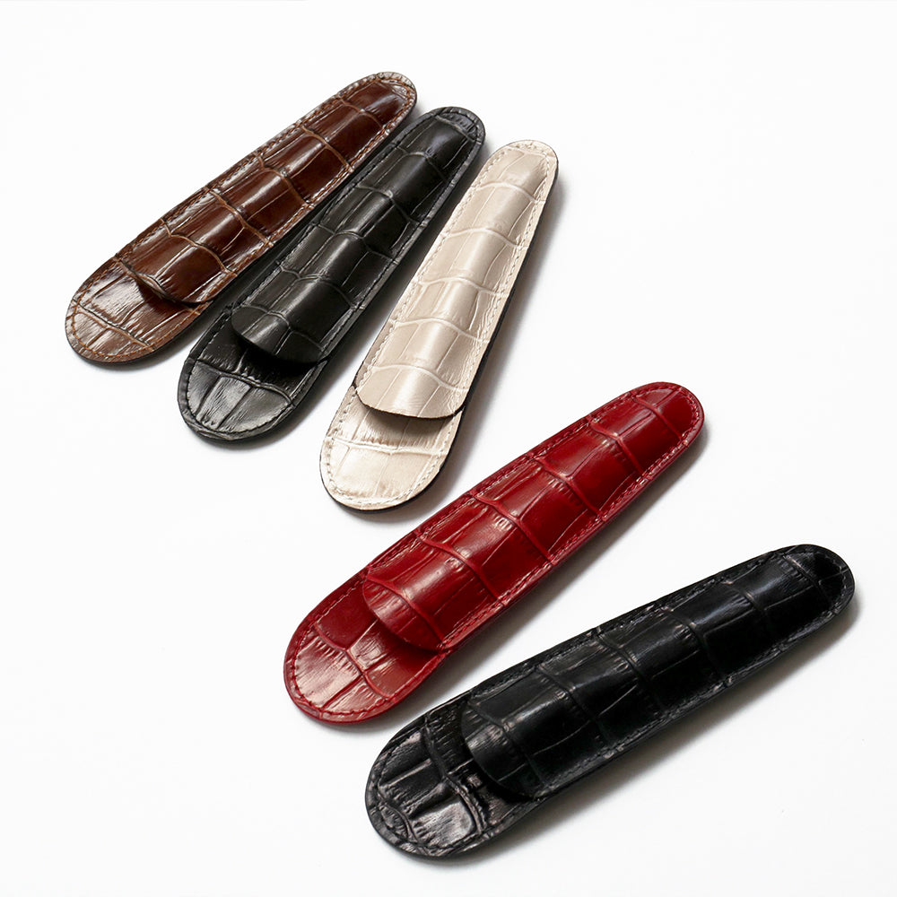 ペンケース ダークグレー / 1本差し 小 シャムレザー