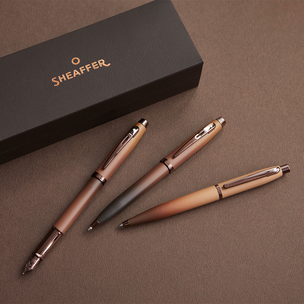 万年筆 Sheaffer® 100 マットブラウン + カードホルダー / COFFEE EDITION (コーヒーエディション) Gift Set