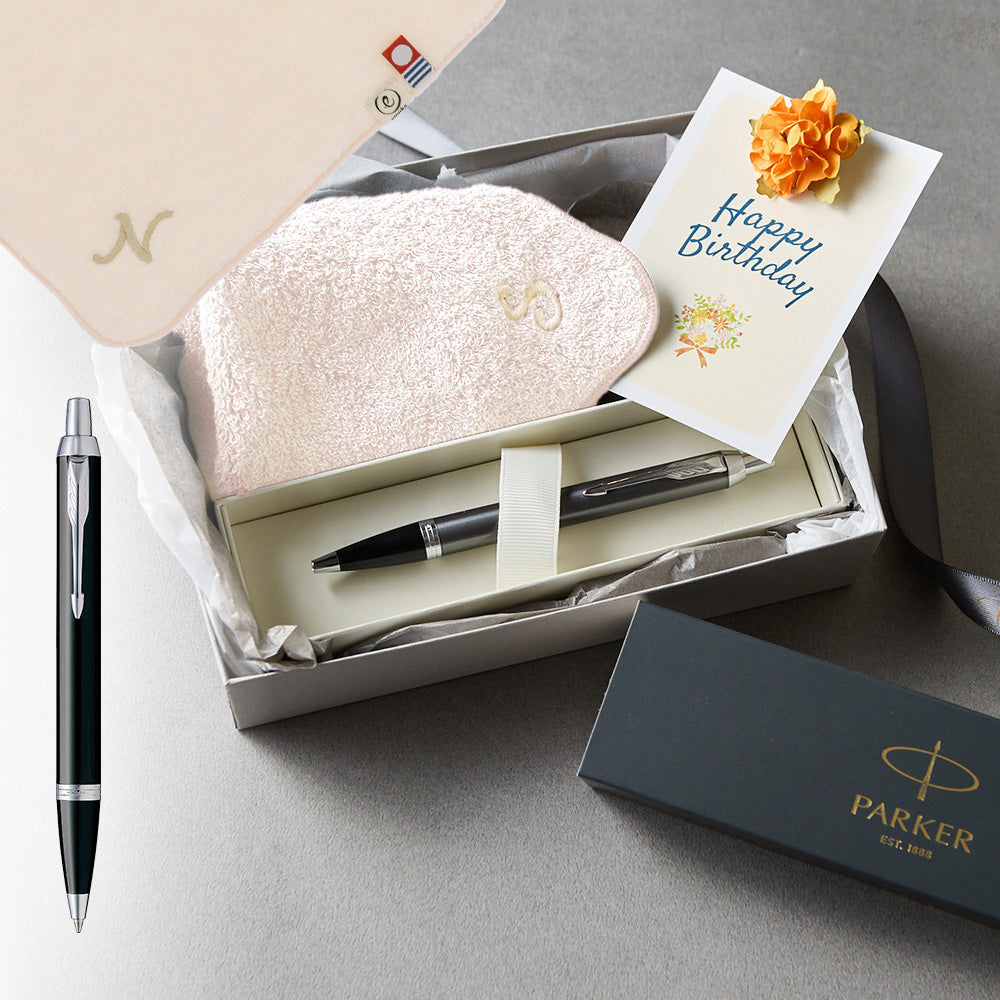 ボールペン IM The Core Line + タオルハンカチ パウダーピンク  / Premium Gift Set