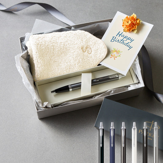 ボールペン IM The Core Line + タオルハンカチ ナチュラル  / Premium Gift Set