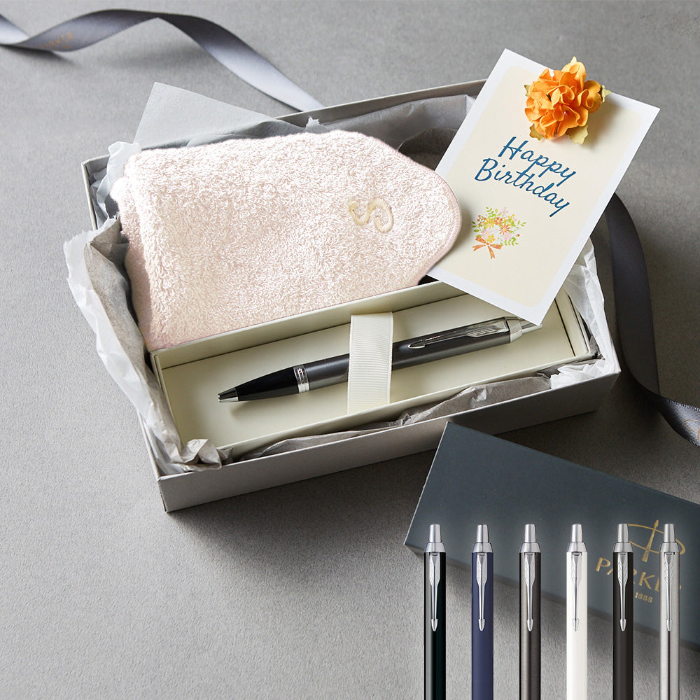 ボールペン IM The Core Line + タオルハンカチ パウダーピンク  / Premium Gift Set