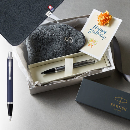 ボールペン IM The Core Line + タオルハンカチ クラシックグレー  / Premium Gift Set