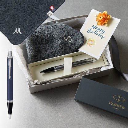 ボールペン IM The Core Line + タオルハンカチ クラシックグレー  / Premium Gift Set