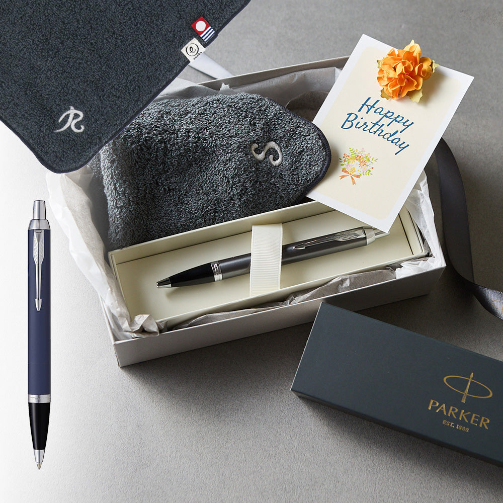 ボールペン IM The Core Line + タオルハンカチ クラシックグレー  / Premium Gift Set