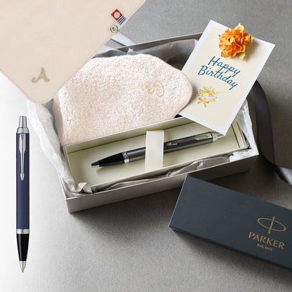ボールペン IM The Core Line + タオルハンカチ パウダーピンク  / Premium Gift Set
