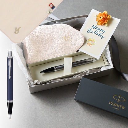 ボールペン IM The Core Line + タオルハンカチ パウダーピンク  / Premium Gift Set