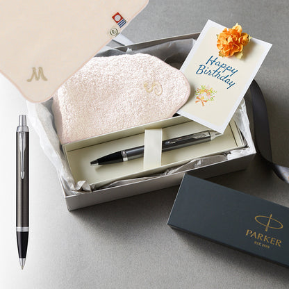 ボールペン IM The Core Line + タオルハンカチ パウダーピンク  / Premium Gift Set