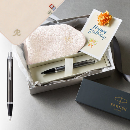 ボールペン IM The Core Line + タオルハンカチ パウダーピンク  / Premium Gift Set