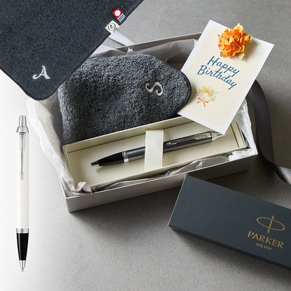 ボールペン IM The Core Line + タオルハンカチ クラシックグレー  / Premium Gift Set