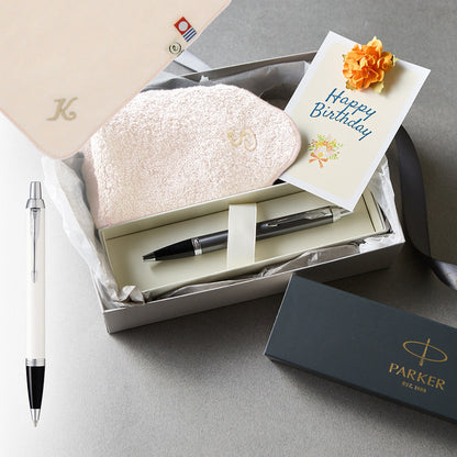 ボールペン IM The Core Line + タオルハンカチ パウダーピンク  / Premium Gift Set